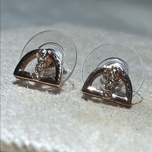 Gold Earings with Diamond Accents